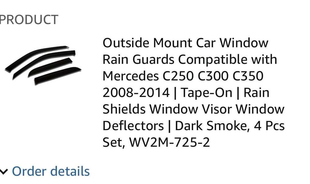 TuningPros WV2M-725-2 Outside Mount Window Visor Rain Guards for 2008-2014 Merce